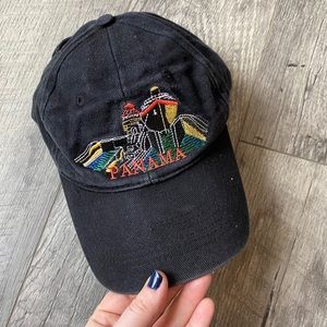 Vintage Panama embroidered adjustable cap hat
